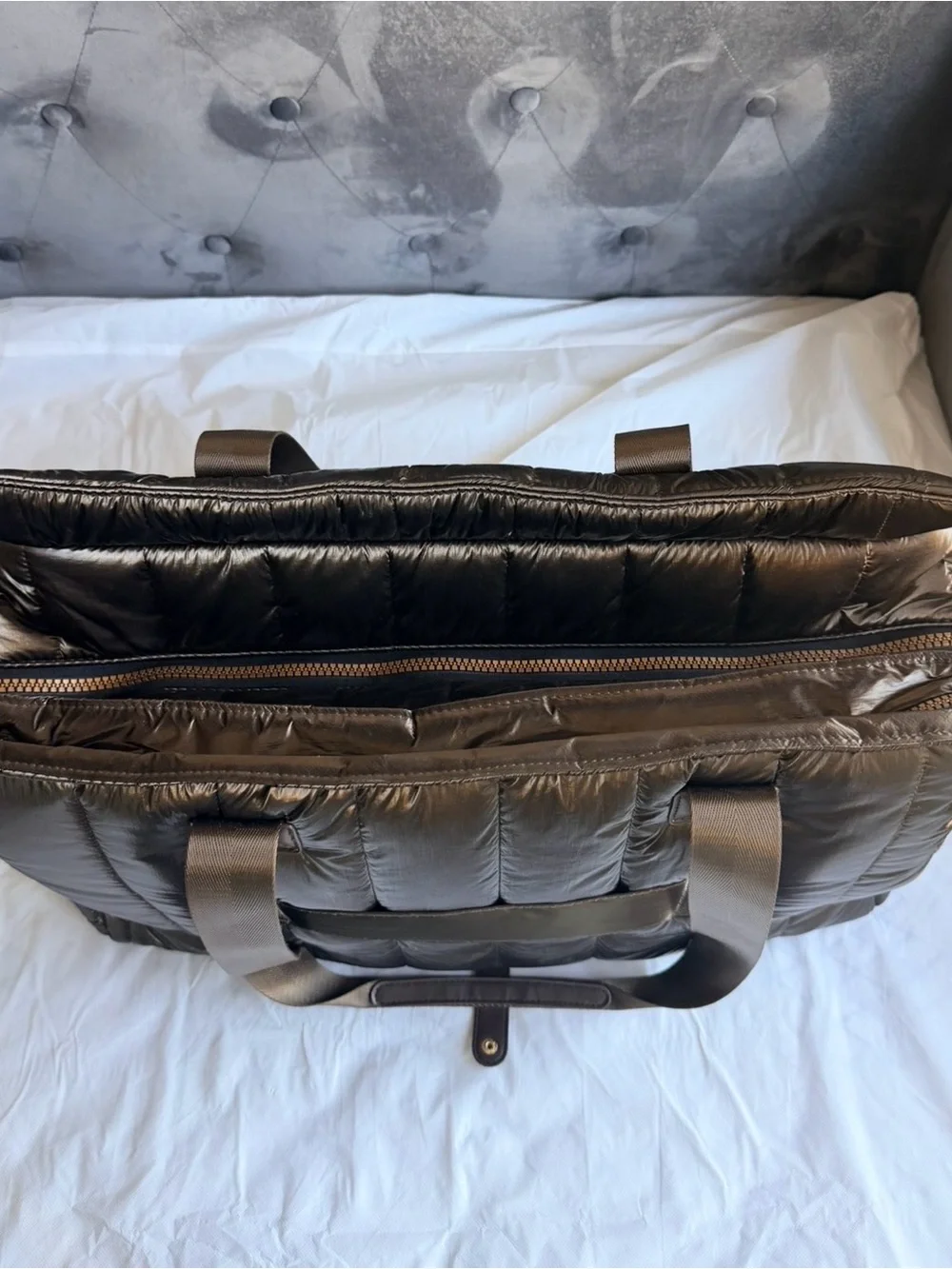 Metalic Chocolate Weekender Duffel Bag
